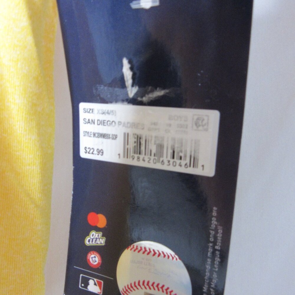 San Diego Padres MLB Kids Official Logo T-Shirt Yellow Size Youth XS NWT - Picture 5 of 9